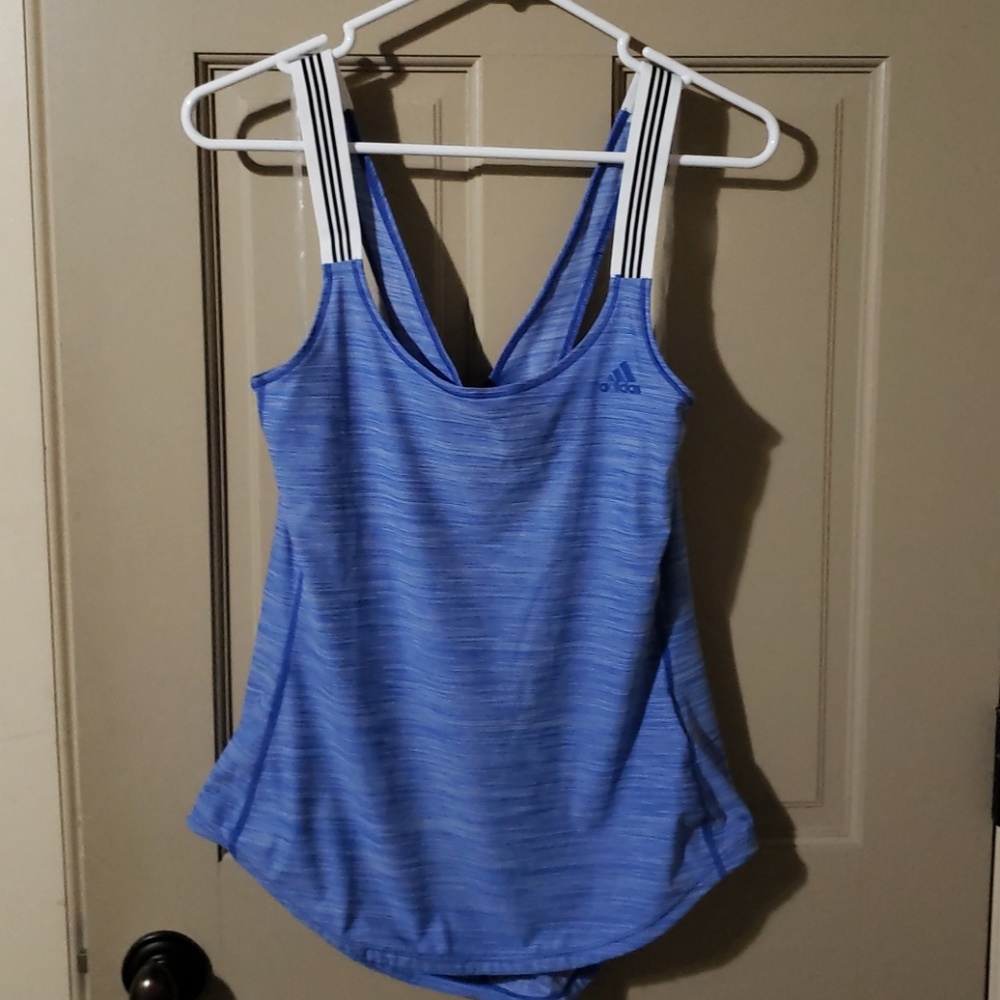 Blue Adidas Cross back Workout Tanktop